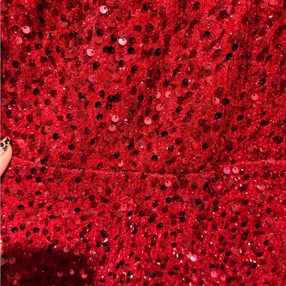 NWOT Faereisty Woman’s Plus Size 2/3x Elegant Red Sequin Dress - Picture 4 of 7